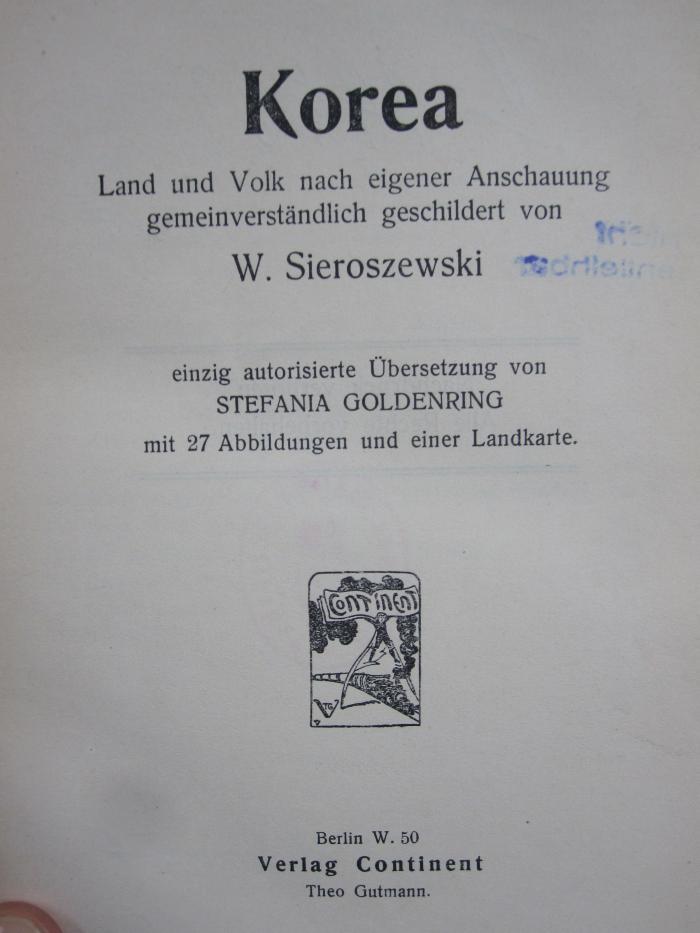 II 14763 2.Ex.: Korea : Land und Volk nach eigener Anschauung gemeinverständlich geschildert (o.J.)