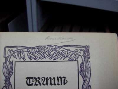 III 50130 2.Ex.: Traum im Süden (1906);G45 / 2144 (Kaiser, Rosa[?]), Von Hand: Autogramm, Name; 'Rosa Kaiser'. 