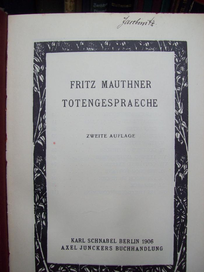 III 46723 2.Ex.: Totengespräche (1906)