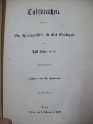III 41280 2.Ex.: Tulifäntchen : ein Heldengedicht in drei Gesängen (o.J.)