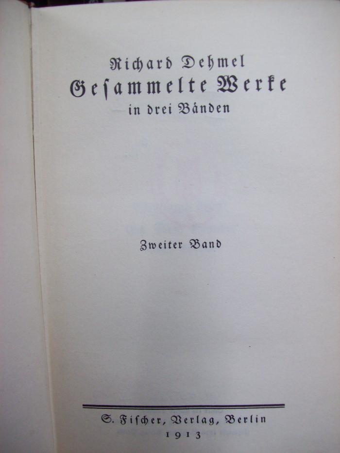 III 26267: Gesammelte Werke in drei Bänden (1913)