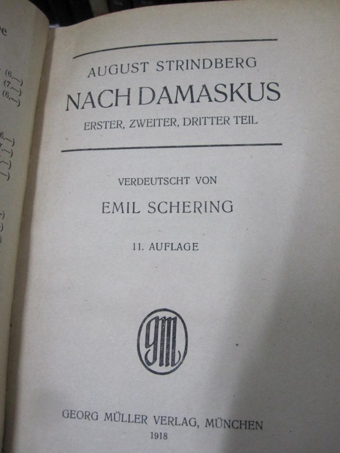 III 96905 I, 5, 4.Ex.: Nach Damaskus : erster, zweiter, dritter Teil (1918)