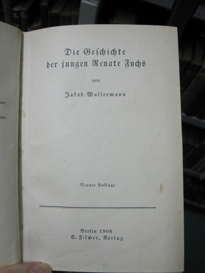 III 64208 3.Ex.: Die Geschichte der jungen Renate Fuchs (1906)