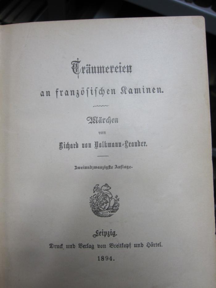 III 63368 bb: Träumereien an französischen Kaminen : Märchen (1894)