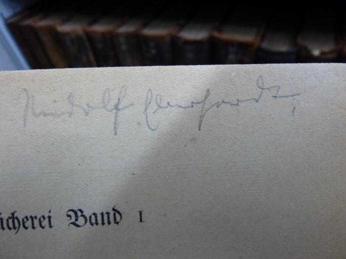 XVI 815 2: Über Glauben und Leben (1920);G46 / 4111 (Eberhardt, Rudolf), Von Hand: Name, Autogramm; 'Rudolf Eberhardt'. 