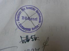 G45 / 3127 (Universität Berlin), Stempel: Name, Ortsangabe; 'Seminar für deutsche Volkskunde. Universität Berlin. Bücherei'. 