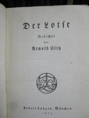 III 62733 2.Ex.: Der Lotse : Gedichte (1924)