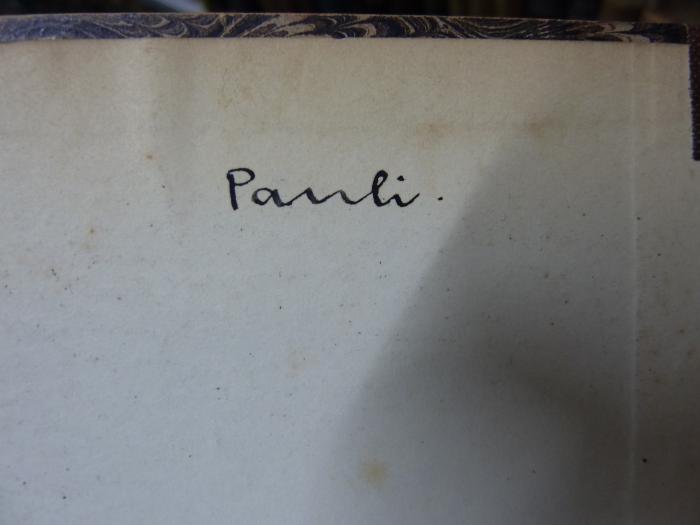 XVI 1171 h: Novum Testamentum Graece (1882);G46 / 361 (Pauli, [?]), Von Hand: Name, Autogramm; 'Pauli.'. 