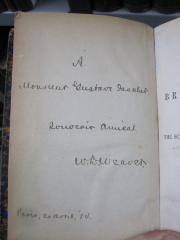 G45 / 92 (Weaver, W. W. [?];Jascher, Gustave), Von Hand: Name, Ortsangabe, Datum, Widmung; 'Á<br /> 
Monsieur Gustave Jascher<br />
Souvenir amical<br />
W.W.Weaver.<br /><br />
Paris, 20 avril, '84'. 