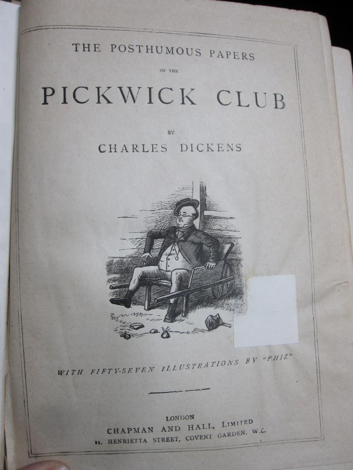 III 76386 3.Ex.: The posthumous papers of the Pickwick Club (o.J.)