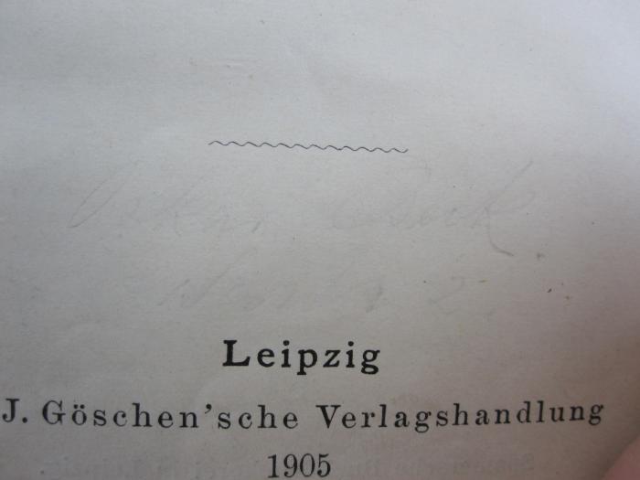 IX 199 c: Beispiel-Sammlung zur Arithmetik und Algebra (1905);G46 / 3187 (Beck, Oskar), Von Hand: Autogramm, Name, Nummer; 'Oskar Beck [...]2'. 