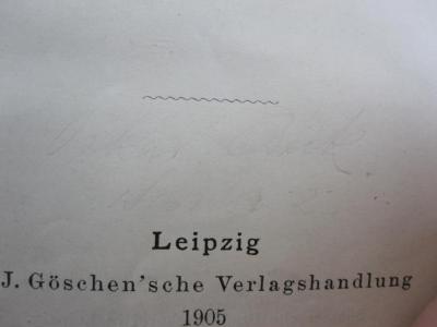 IX 199 c: Beispiel-Sammlung zur Arithmetik und Algebra (1905);G46 / 3187 (Beck, Oskar), Von Hand: Autogramm, Name, Nummer; 'Oskar Beck [...]2'. 