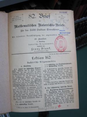 IX 162 4,2 2.Ex.: Sphärische Trigonometrie (o.J.)