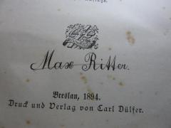 G46 / 3739 (Ritter, Max), Von Hand: Name, Autogramm; 'Max Ritter.'. 