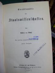 VI 81 b, 2. Ausg.: Encyklopädie der Staatswissenschaften (1881)