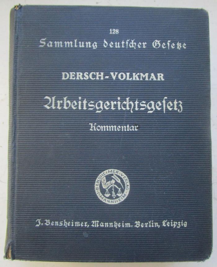 V 1619 2.Ex.: Arbeitsgerichtsgesetz (1927)