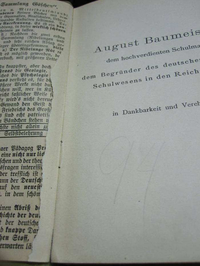 IX 472: Analytische Geometrie der Ebene (1897);G46 / 2839 (unbekannt), Ausriss: -. 