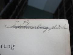 G46 / 3907 (Schmerling[?], F.[?]), Von Hand: Autogramm, Name; 'F. Schmerling, stud. chem.'. 