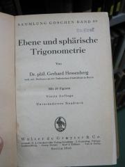 IX 255 d 1940: Ebene und sphärische Trigonometrie (1940)