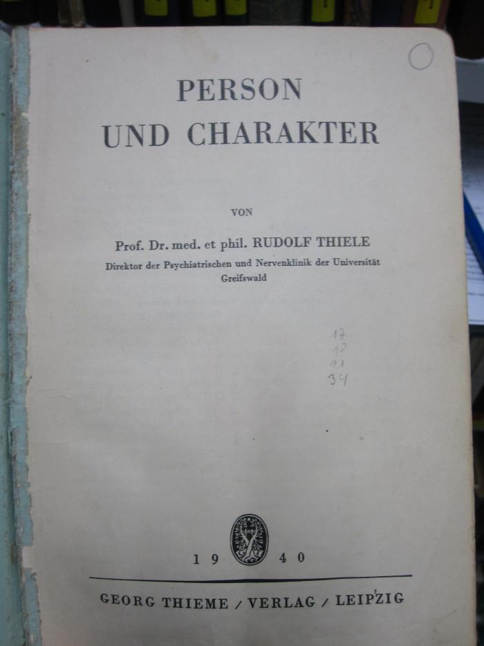 Ht 164: Person und Charakter (1940)