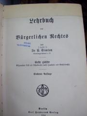 V 875 g 1, 1: Lehrbuch des Bürgerlichen Rechts : Allgemeiner Teil und Schuldrecht (nebst Handels- und Wechselrecht) (1914)