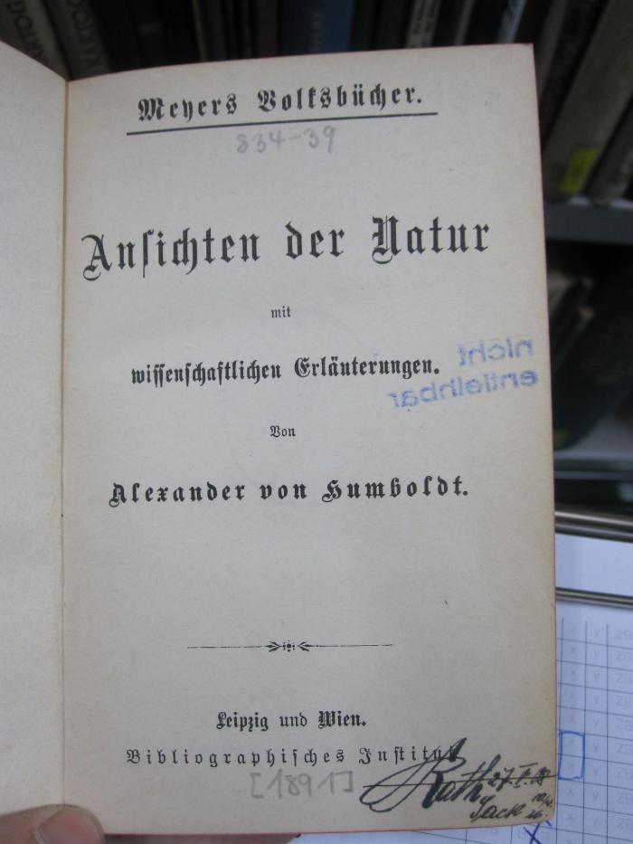 Bc 74: Ansichten der Natur mit wissenschaftlichen Erläuterungen ([1891])