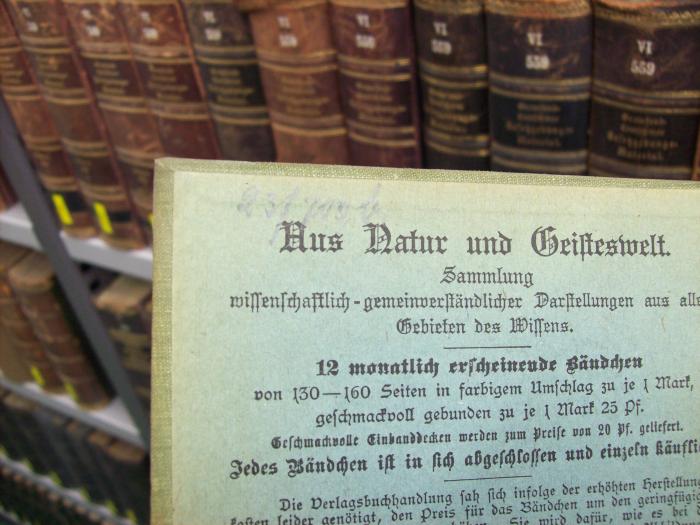 VI 641: Grundzüge der Verfassung des Deutschen Reiches ; sechs Vorträge (1901);G46 / 1164 (Werner, Max), Von Hand: Datum; '23/[?]b'. 