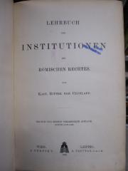 Ec 99 ao: Lehrbuch der Institutionen des Römischen Rechtes  (1908)