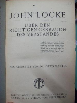 Hl 189: Über den richtigen Gebrauch des Verstandes (1920)