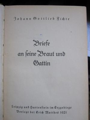 Hm 293: Briefe an seine Brau und Gattin (1921)