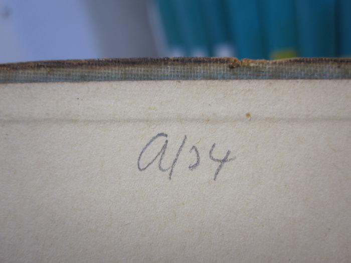 Ef 632: 385 Gutachten über urheberechtliche, verlagsrechtliche und verlegerische Fragen : erstattet und herausgegeben im Auftrage des Deutschen Verlegervereins (1928);G45II / 1385 (unbekannt), Von Hand: Notiz; 'a/[?]4'. 