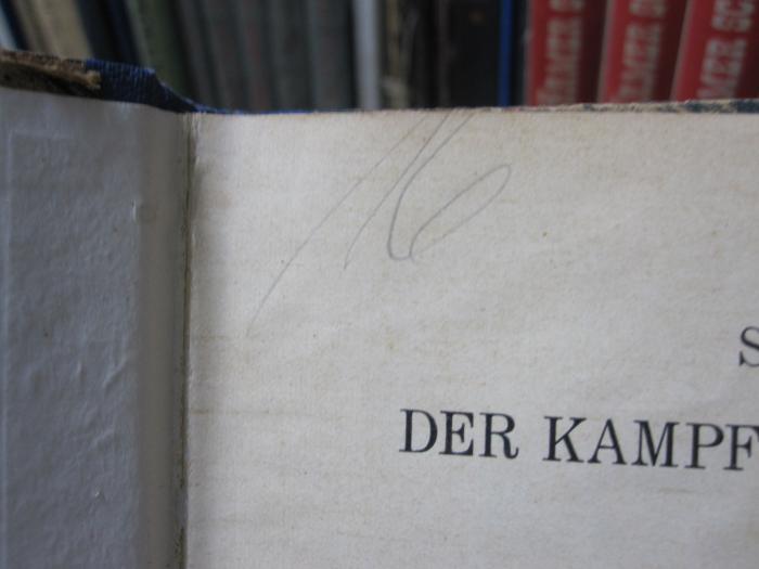 Hw 72: Der Kampf um die Materialisations-Phänomene : eine Verteidigungsschrift (1914);G46 / 677 (unbekannt), Von Hand: Nummer; '16'. 