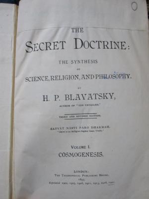 Hw 76 c 1/2/Index: The secret doctrine : the synthesis of science, religion, and philosophy (1921)