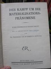 Hw 72: Der Kampf um die Materialisations-Phänomene : eine Verteidigungsschrift (1914)