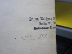 G46 / 677 (Stoeckert, Wolfgang), Von Hand: Name, Ortsangabe; 'Dr. jur. Wolfgang St[...]
Berlin W. 30[..]
Martin-Luther-Strass[...]'. 