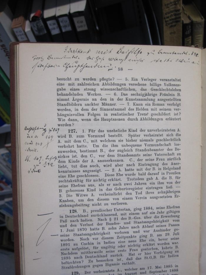 Eh 349 i: Strafrechtsfälle zum akademischen Gebrauch (1909);G45II / 1202 (unbekannt), Von Hand: Notiz. 