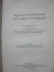 Hw 77: Allgemeine Menschenkunde als Grundlage der Pädagogik : ein Vortragszyklus ([1940])