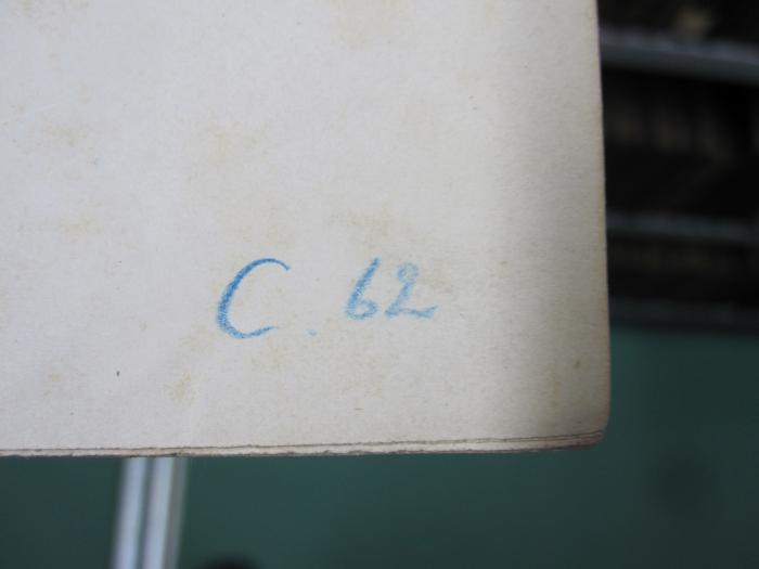 III 84637 2.Ex.: Une histoire sans nom (1882);G45 / 876 (unbekannt), Von Hand: Signatur; 'C.62'. 