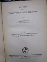 Gb 83 c, 3. Ex.: Aufriss der Ökonomischen Theorie (1931)