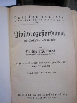 Ek 7 ao, 2. Ex., Ls.: Zivilprozeßordnung mit Gerichtsverfassungsgesetz (1935)