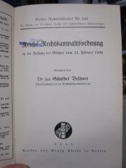 Eh 352: Neue Rechtsanwaltsordnung in der Fassung des Gesetzes vom 21. Februar 1936 (1936)