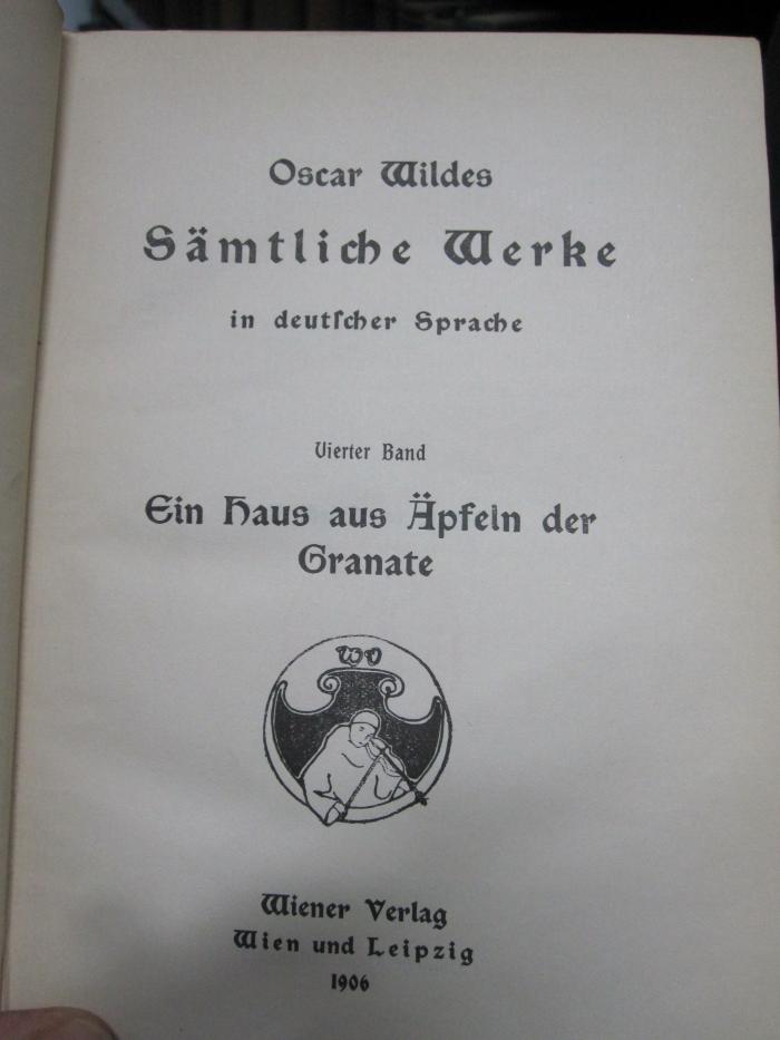 III 83230 4-8: Sämtliche Werke in deutscher Sprache (1906)