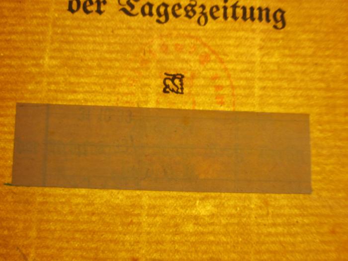 Me 382: So liest man den Handelsteil der Tageszeitung (1922);G45II / 1215 (Magistrat von Großberlin), Stempel: Name, Datum; '31.10.33
Bücherei       
[...] Groß-Berlin'. 