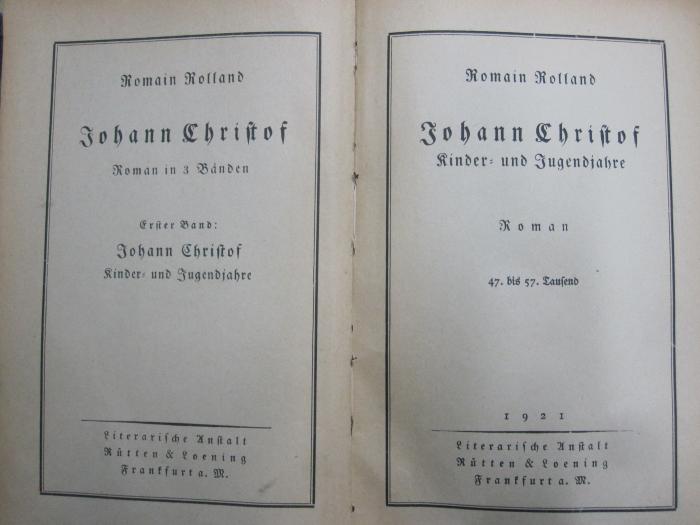 III 90445 5.Ex.: Johann Christof (1921)