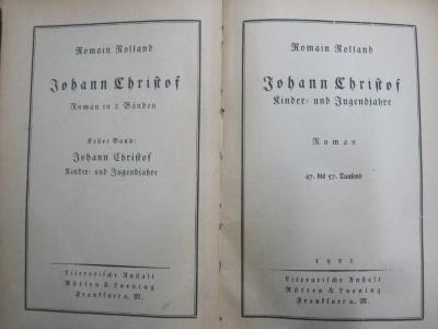 III 90445 5.Ex.: Johann Christof (1921)