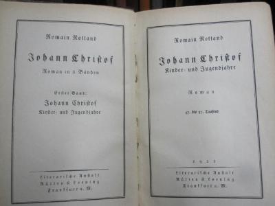 III 90445 1: Johann Christof : Kinder- und Jugendjahre (1921)