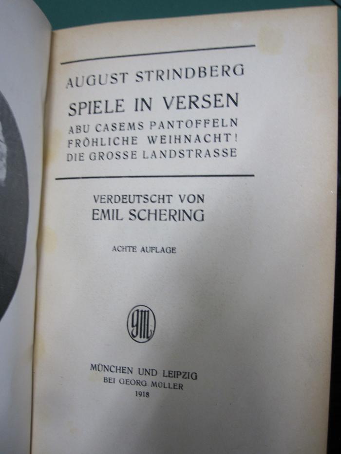 III 96905 I 10 4.Ex.: Spiele in Versen : Abu Casems Pantoffeln, Fröhliche Weihnacht!, Die grosse Landstrasse (1918)