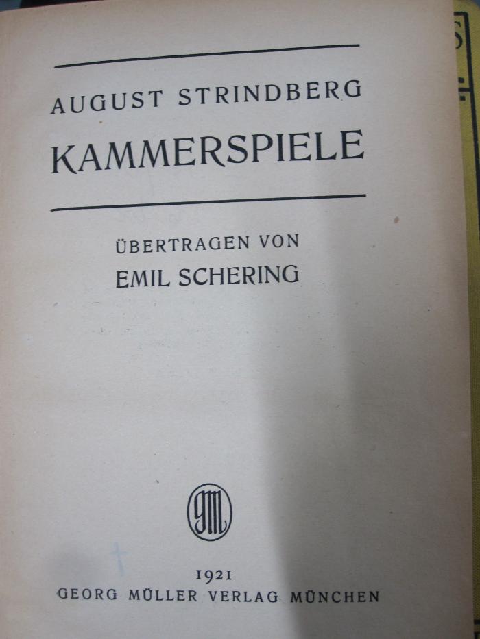 III 96905 I 12 6.Ex.: Kammerspiele (1921)