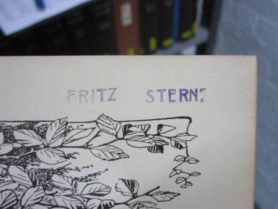 Ka 197: Naturstudien in Wald und Feld : Spaziergangs-Plaudereien ; ein Buch für die Jugend (1902);G45 / 801 (Stern, Fritz), Stempel: Name; 'Fritz Stern.'.  (Prototyp)