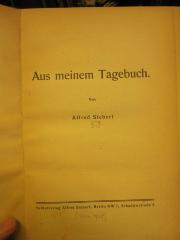 Tx 897: Aus meinem Tagebuch (1929)